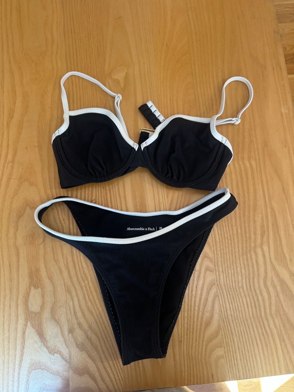 Abercrombie & Fitch Black Bikini with White Trim